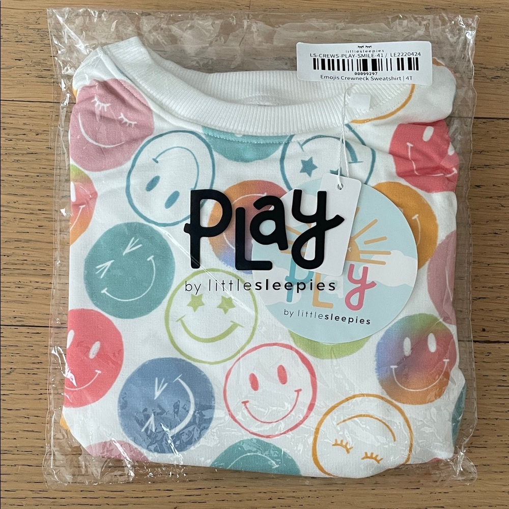 NEW Little Sleepies Multicolor Emojis Sweatshirt Sz 4T!